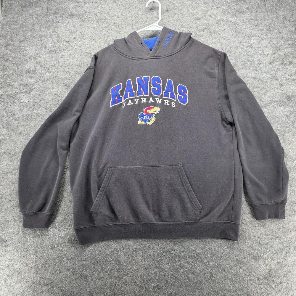 Kansas Jayhawks Hoodie Mens XL NCAA Basketball Pullover Sweatshirt Colosseum
